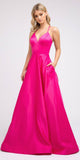 Juliet 230 Stylish Back Long A-Line Satin Prom Dress with Pockets