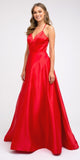 Juliet 230 Stylish Back Long A-Line Satin Prom Dress with Pockets