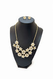 Golden Garden Pearl Blossom Statement Necklace Set