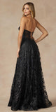 Juliet 2403 Long Butterfly Glitter Embroidered Gown with Corset Top