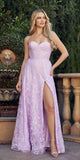 Juliet 2403 Long Butterfly Glitter Embroidered Gown with Corset Top