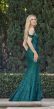 Juliet 2410 Long Off the Shoulder Sequin Gown with Skirt Slit