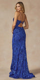 Juliet 2411 Long Sequin Lace Embellishments Fitted Prom Gown