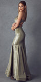 Juliet 242 Metallic Mermaid Long Prom Dress Lace-Up Back