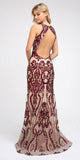 Juliet 243 Sequins Long Evening Dress Cut-Out Back