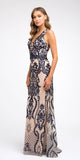 Juliet 243 Sequins Long Evening Dress Cut-Out Back