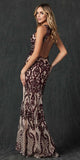Juliet 243 Sequins Long Evening Dress Cut-Out Back