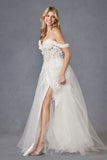 Juliet JT2483KW Dress Off Shoulder 3D Floral Ball Gown