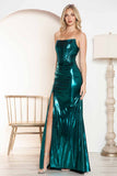 Juliet JT2500A Strapless Fitted Metallic Formal Gown