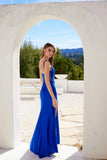 Juliet JT2518i Long Fitted Floral Strap Evening Gown Side Slit