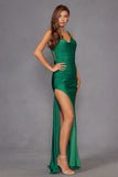 Juliet JT2518i Long Fitted Floral Strap Evening Gown Side Slit