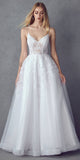 Juliet JT2482SW Floor Length A-Line Lace/Tulle Wedding Ball Gown