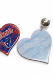 Texans Sweet-Heart Game Day Drop Earrings