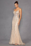 Juliet JT2525L Luxury High End Strapless Fitted Evening Gown