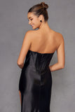 Juliet JT2527L Dress Long Strapless Sweetheart Satin Gown