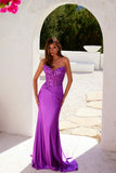 Juliet JT2534K Strapless Sweetheart Boned Corset Satin Prom Gown
