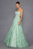 Juliet JT2547S Strapless Sweetheart A-Line Mint Gown