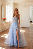 Juliet JT2562S Floral Print Strapless A-Line Tulle Gown