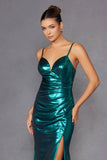 Juliet JT2567U Metallic Fitted Evening Gown