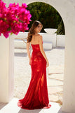Juliet JT2578H Long Sweetheart Strapless Fitted Metallic Prom Gown