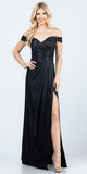 CLEARANCE - La Scala 25854 Off The Shoulder Glittery Jacquard Gathered Gown (Size L)
