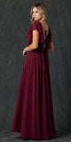 Juliet 261 Flutter Sleeve Formal Dress Cascade Back