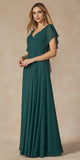 Juliet 261 Flutter Sleeve Formal Dress Cascade Back