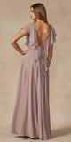 Juliet 261 Flutter Sleeve Formal Dress Cascade Back