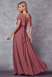 Juliet 261 Flutter Sleeve Formal Dress Cascade Back