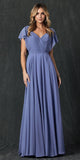 Juliet 261 Flutter Sleeve Formal Dress Cascade Back