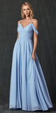 Juliet 262 Pleated Off the Shoulder Formal Dress