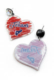 Texans Sweet-Heart Game Day Drop Earrings