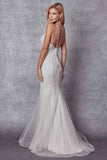 Juliet 271 Glitter Mesh Fitted Evening Gown