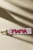 Mama Sequence And Beaded Wristlet Keychain