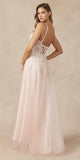 Juliet 283 3D Flowers Embroidered Tulle Glitter Skirt High Slit