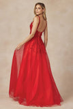 Juliet 283 3D Flowers Embroidered Tulle Glitter Skirt High Slit