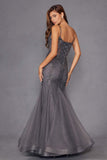 Juliet JT2883C Embellished Fitted Corset Mermaid Gown