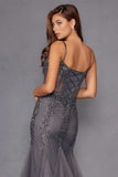 Juliet JT2883C Embellished Fitted Corset Mermaid Gown