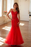 Juliet JT2883C Embellished Fitted Corset Mermaid Gown