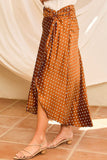 🤎Caffe Mocha Chic Knot Side Polka Dot Skirt