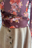 The Spring Bloom Floral Printed Long Sleeve Mesh Top