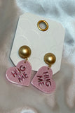 Hug Me Heart Dangle Statement Earrings