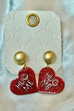 Hug Me Heart Dangle Statement Earrings