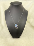 White Gold Dipped Dreamcatcher Pendant Necklace