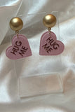 Hug Me Heart Dangle Statement Earrings