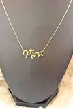 Golden Script Mama Necklace