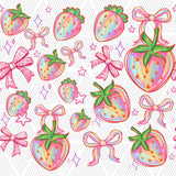 Rainbow Strawberry Bow Glass Cup