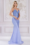CLEARANCE - Amelia Couture 3018 Long Mermaid V-Neck Hot Pink Gown (Size 4)