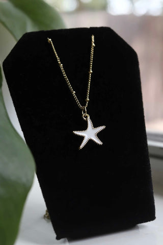 Starfish Rhodium Chain Necklace