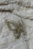 Golden Rhinestone Butterfly Glam Hair Clip